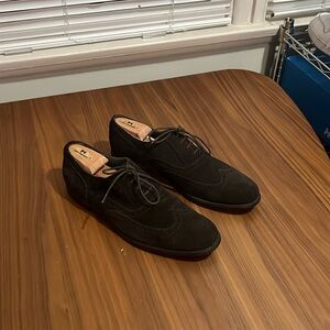 New John Varvatos Star USA Brown Suede Wingtip Dress Shoes. Size 10